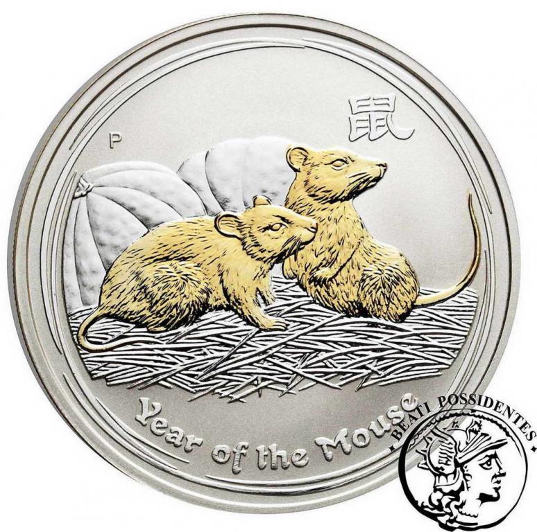 Australia 1 $ Dolar 2008 (lustrz.) rok szczura stL