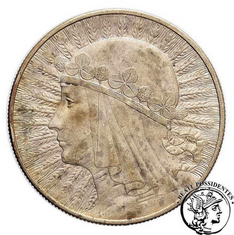 II RP 10 złotych 1933 głowa kobiety st.3+