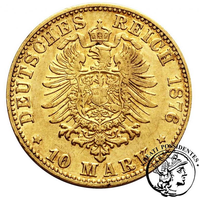 Niemcy Badenia Fryderyk 10 Marek 1876 G st. 3+