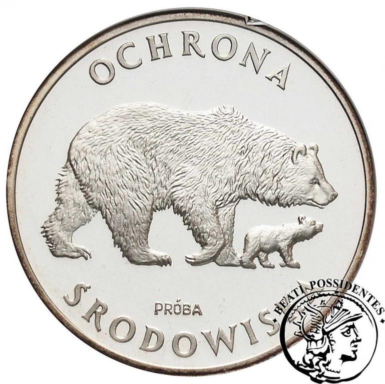 PRÓBA SREBRO 100 zł 1983 niedźwiedzie GCN PR 69