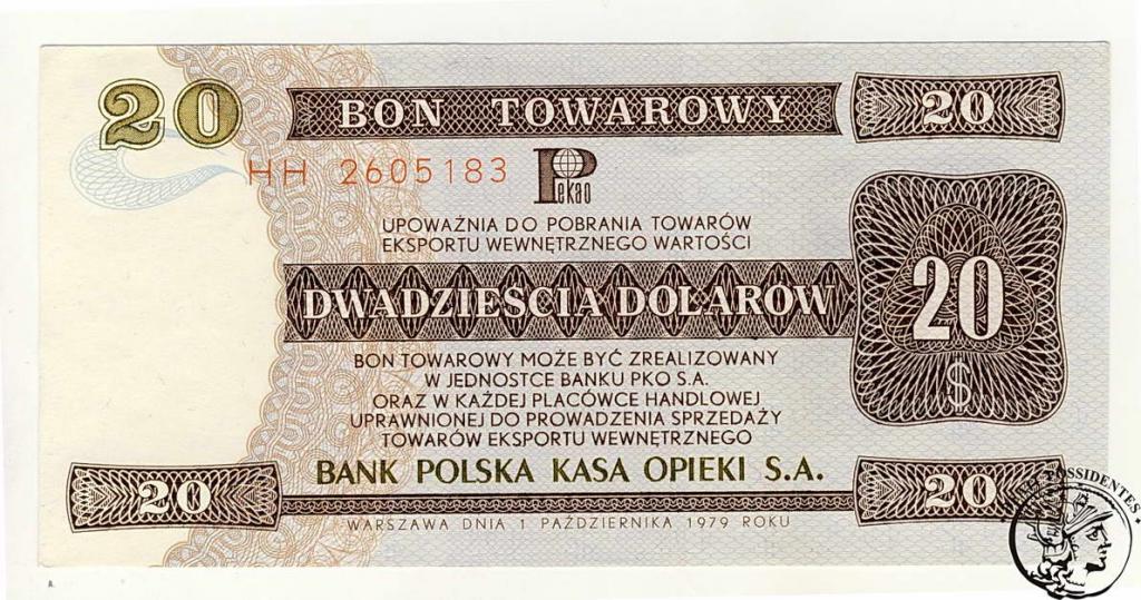 Bon Pewex 20 dolarów 1979 seria HH st.1-/2+