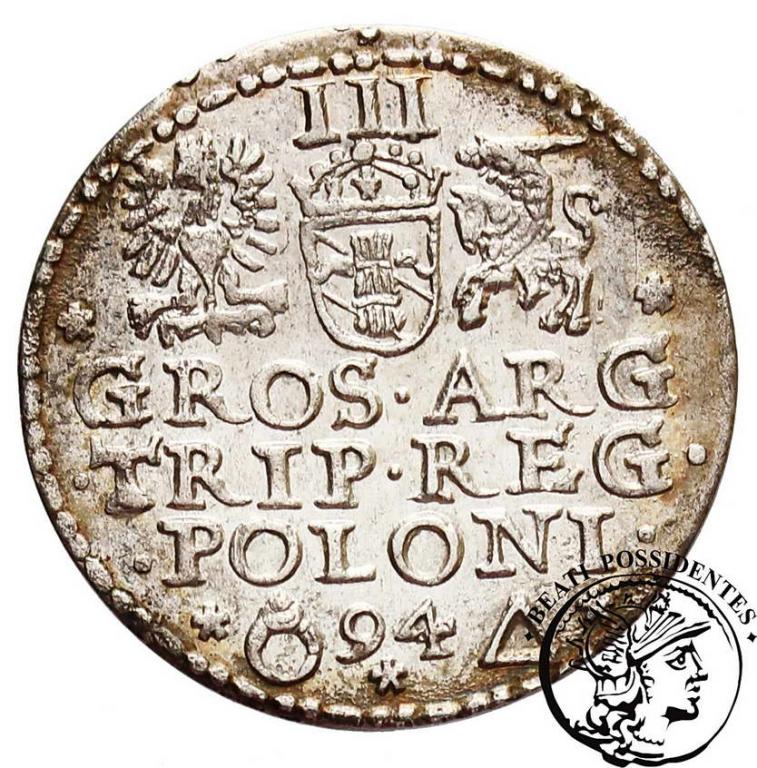 Zygmunt III Waza trojak Malbork 1594 st.2