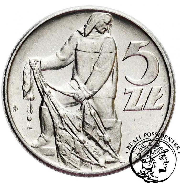 PRL 5 złotych 1960 Rybak st.1