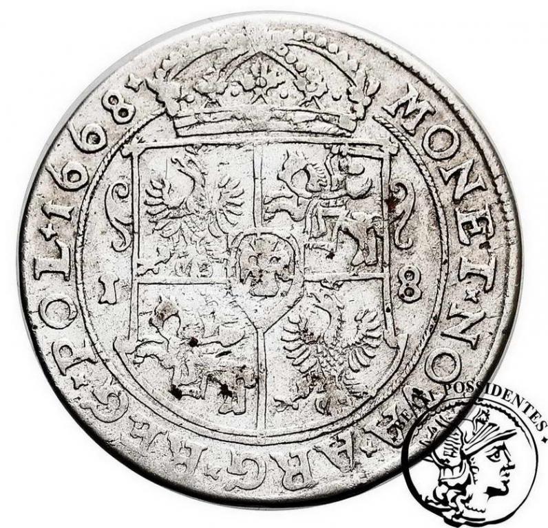 Jan II Kazimierz ort Bydgoszcz 1668 st.3+