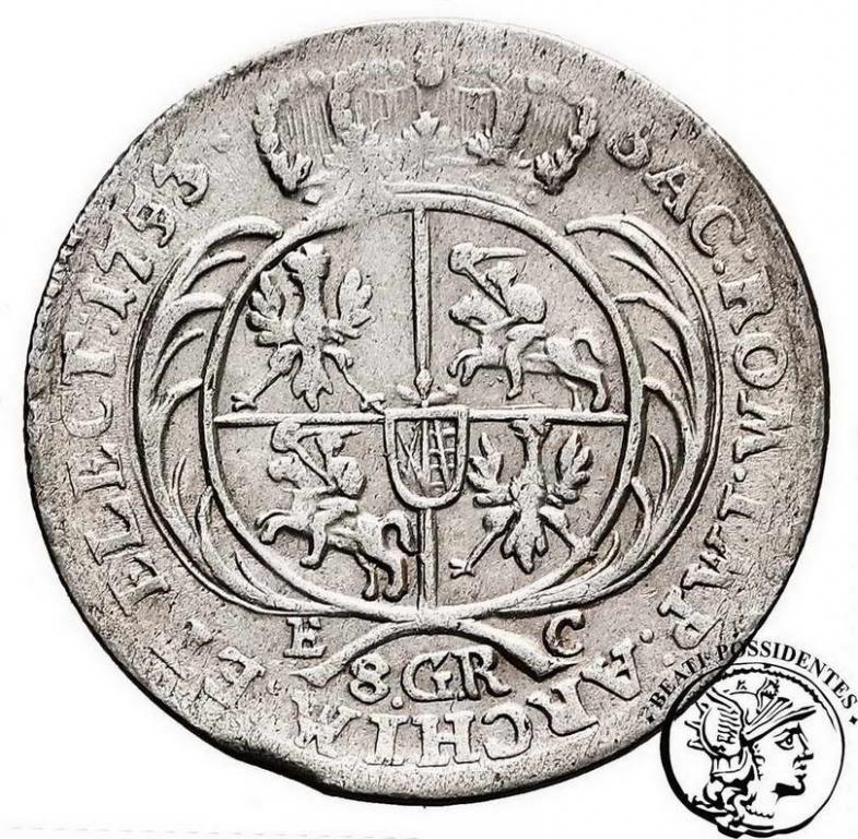 August III Sas dwuzłotówka 1753 st. 4
