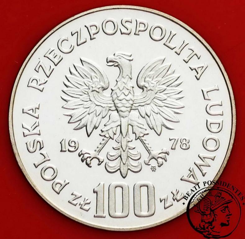 PRÓBA srebro 100 złotych 1977 Mickiewicz st. L