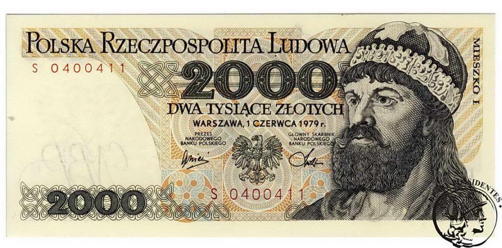 Polska 2000 złotych 1979 seria S st. 1