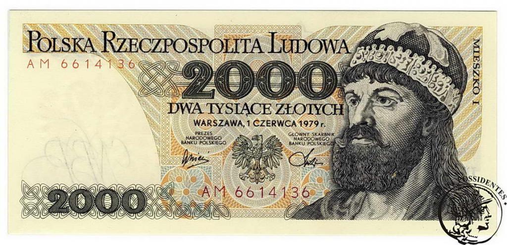 Polska 2000 złotych 1979 seria AM st. 1