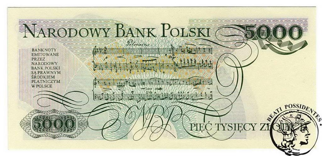 Polska 5000 złotych 1986 seria AY st. 1