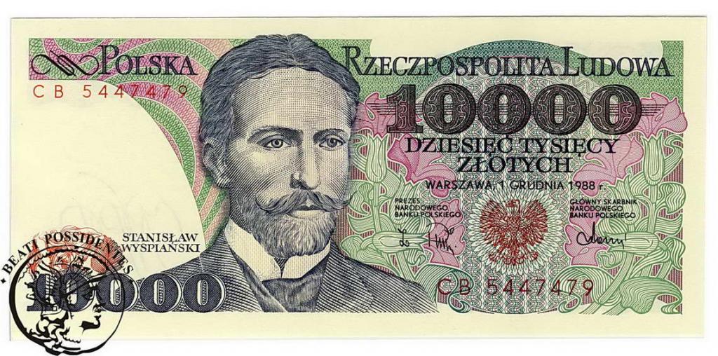 Polska 10 000 złotych 1988 seria CB st. 1