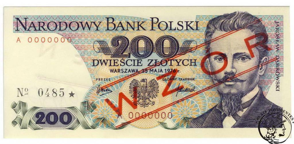 Polska 200 złotych 1976 seria A WZÓR st. 1
