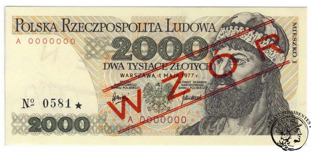 Polska 2000 złotych 1977 seria A WZÓR st. 1