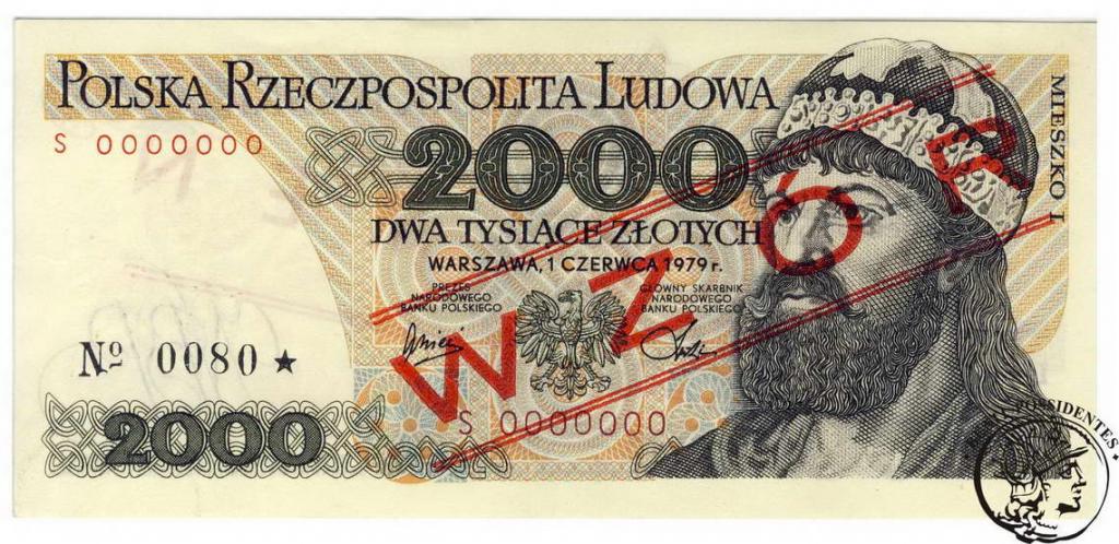 Polska 2000 złotych 1979 seria S WZÓR st. 1-