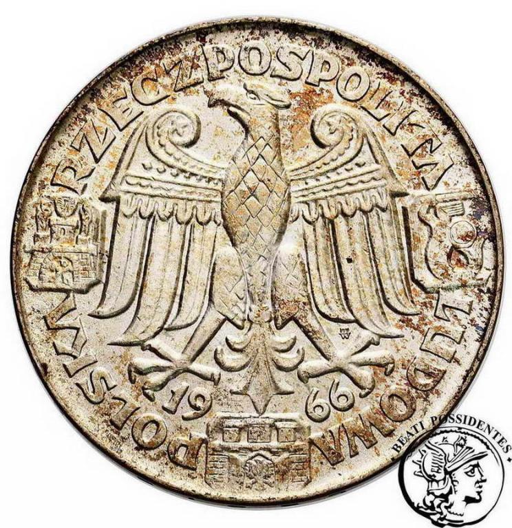 PRL 100 złotych 1966 Millenium PRÓBA srebro st1-
