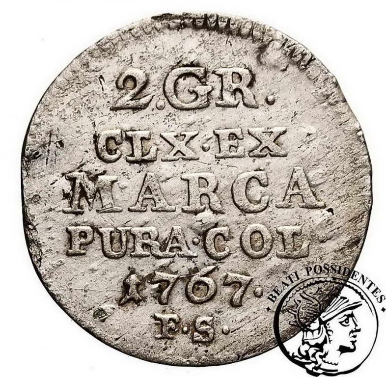 St. A. Poniatowski 2 grosze srebrne 1767 FS st. 3+