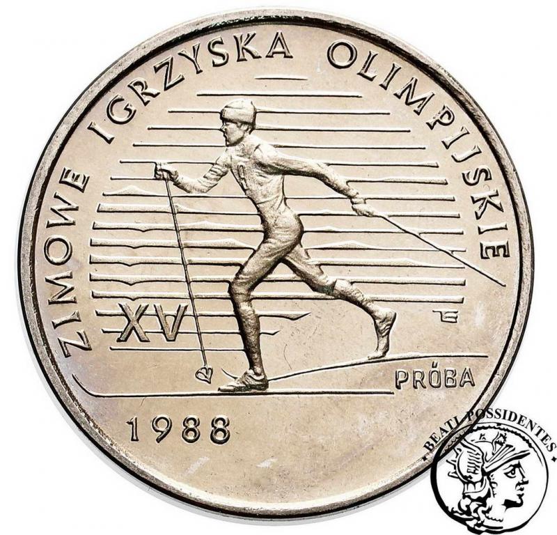 PRÓBA Nikiel 1000 zł 1987 narciarz st.L