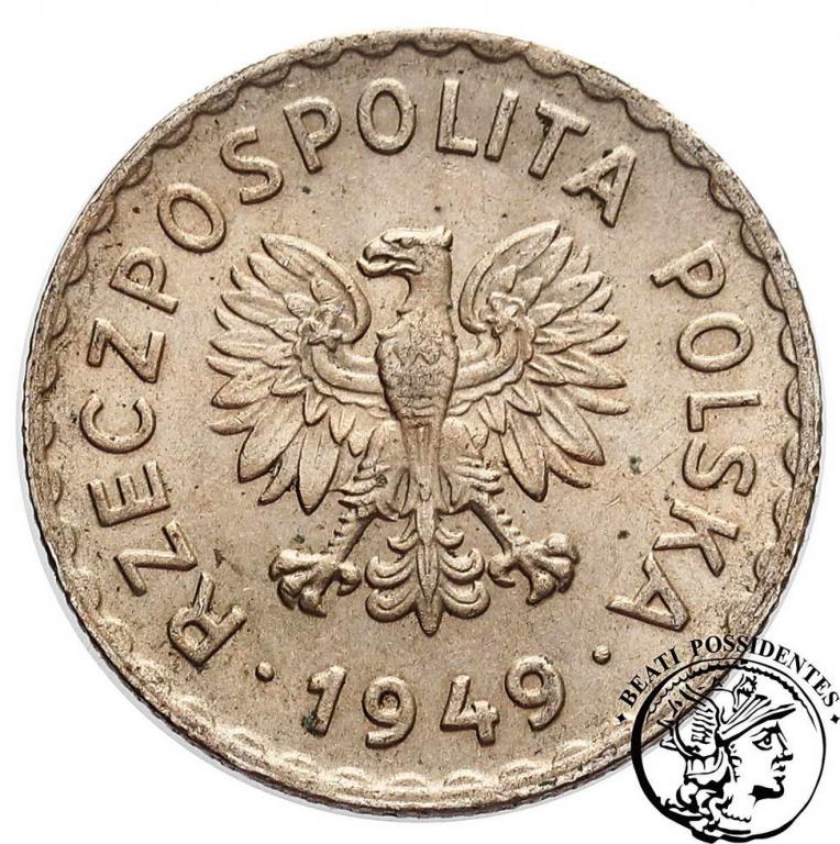 PRL 1 złoty 1949 miedzionikiel st. 2