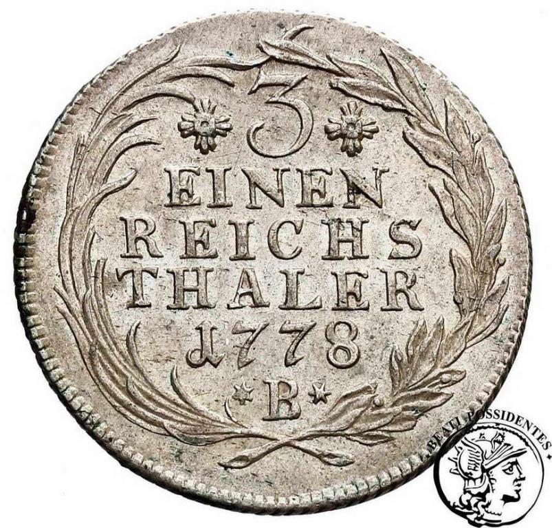 Niemcy Prusy 1/3 Talara 1778 B (Wrocław) st.2