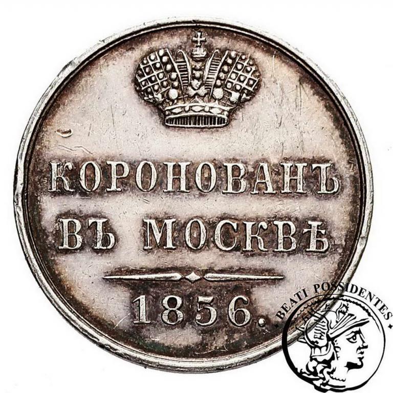Rosja żeton koronacyjny Alexandra II 1856 st.2-