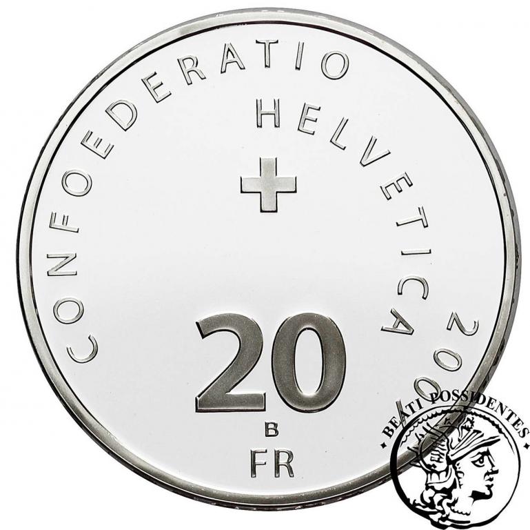 Szwajcaria 20 Franków 2007 (lustrzanka) st.L