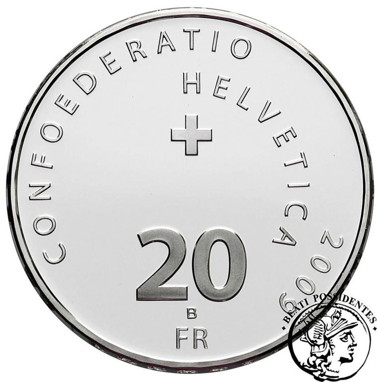 Szwajcaria 20 Franków 2009 (lustrzanka) st.L