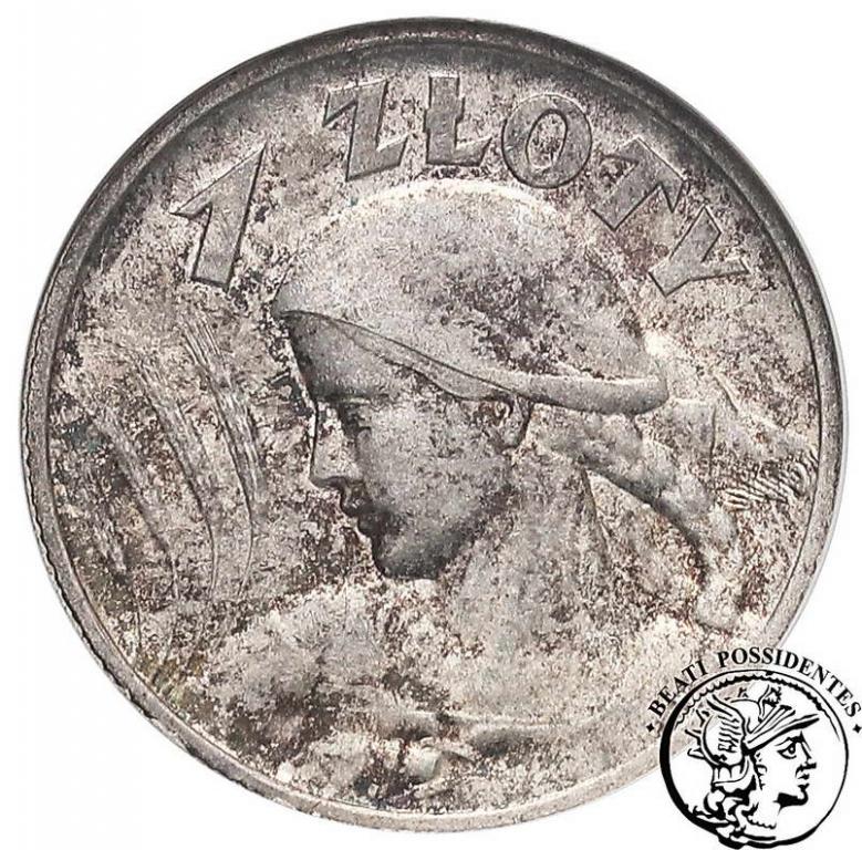 II RP 1 złoty 1925 kobieta z kłosami GCN AU 58