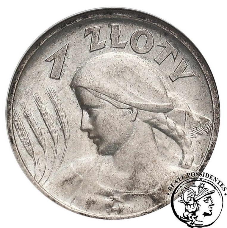 II RP 1 złoty 1925 kobieta z kłosami GCN AU 58