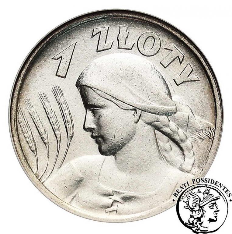 II RP 1 złoty 1925 kobieta z kłosami GCN MS 63