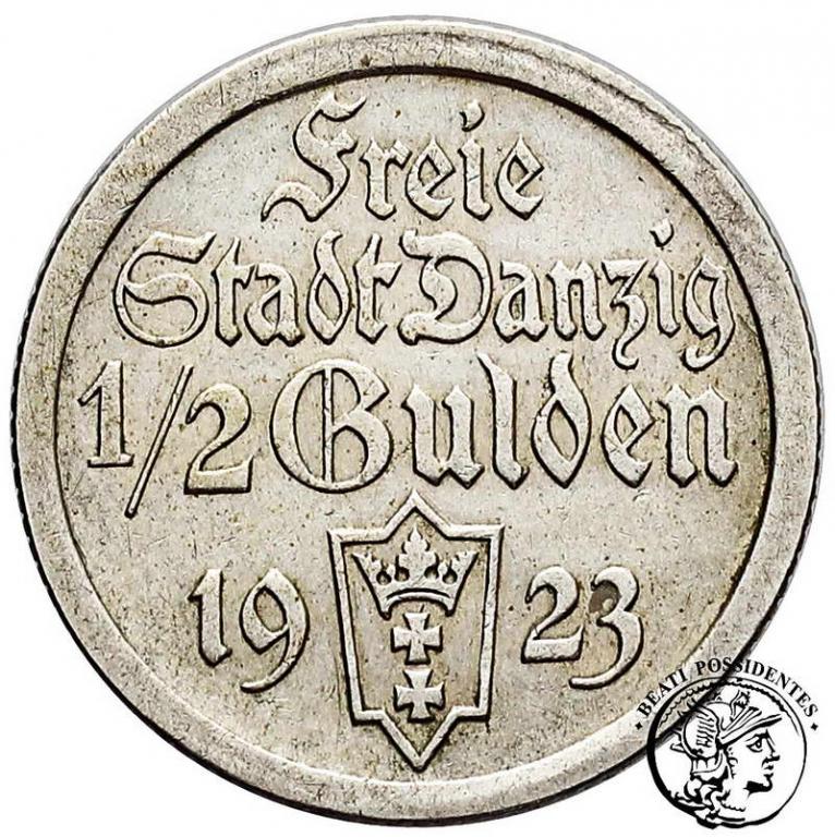 Polska Wolne Miasto Gdańsk 1/2 Guldena 1923 st.3