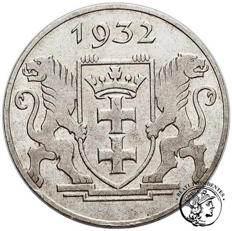 Polska Wolne Miasto Gdańsk 2 Guldeny 1932 st2-/3+