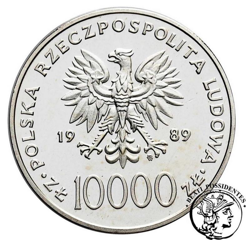 Papież 10 000 zł 1989 Pastorał -R- st. L