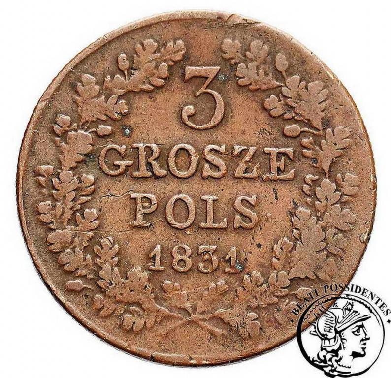 Polska Powstanie Listopadowe 3 grosze 1831 st.3-