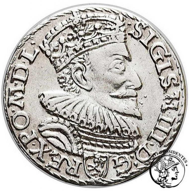 Zygmunt III Waza trojak koronny 1593 Malbork st.3+