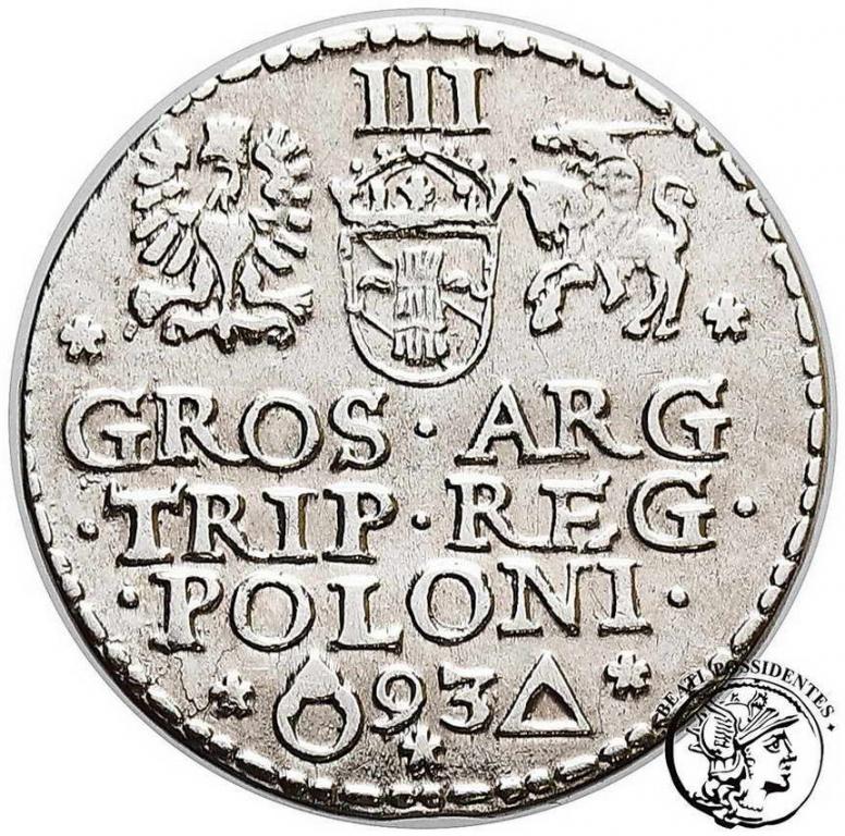 Zygmunt III Waza trojak koronny 1593 Malbork st.3+