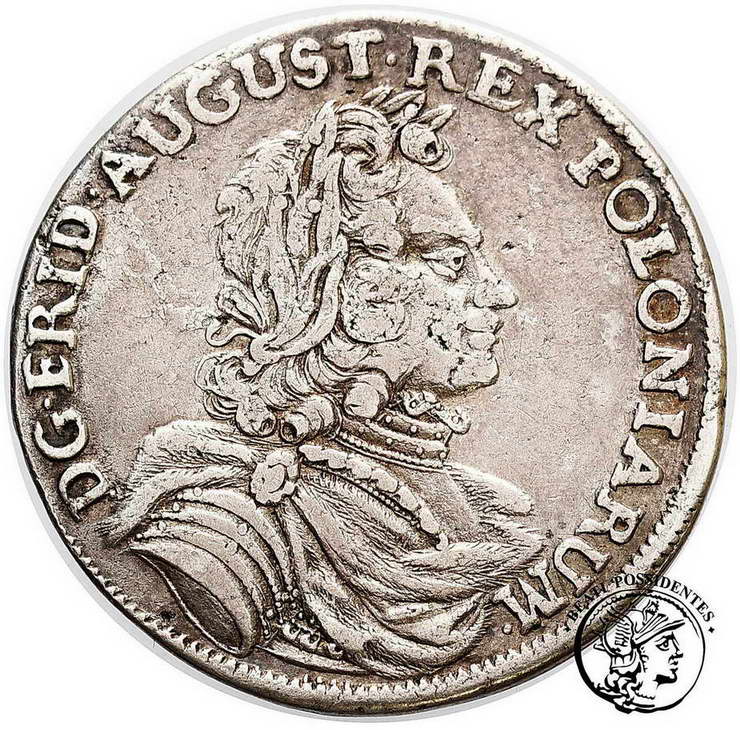 Polska August II Mocny gulden 1702 Lipsk st. 3+