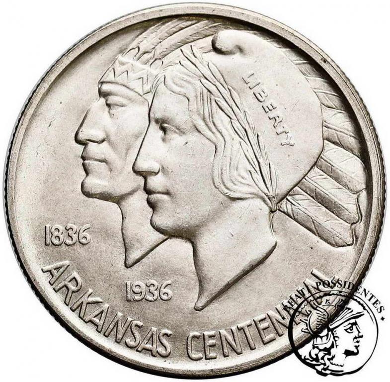USA 1/2 Dolara 1936 ''D'' Arkansas centennial st2+