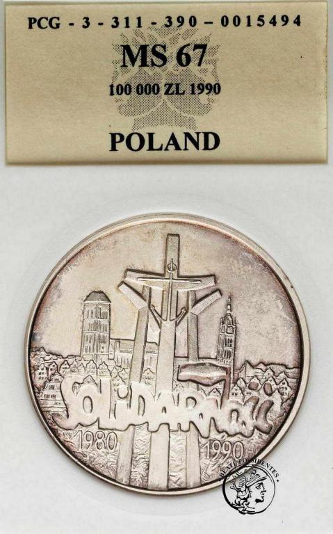 100 000 złotych 1999 Solidarność typ C PCG MS67