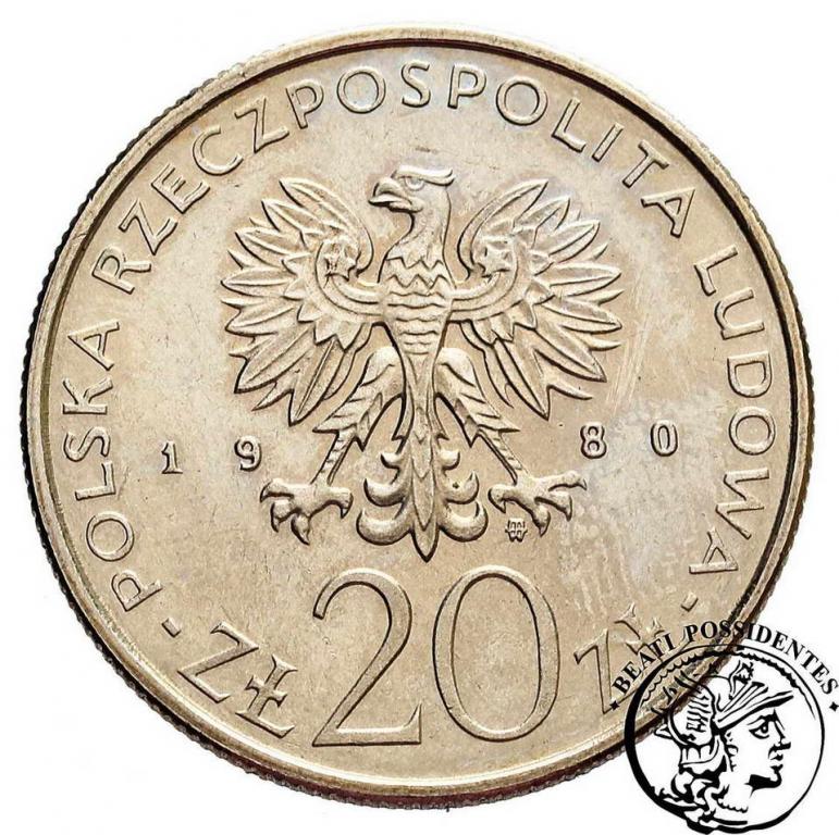 PRÓBA CuNi 20 złotych 1980 Łódź 1905 st. 1