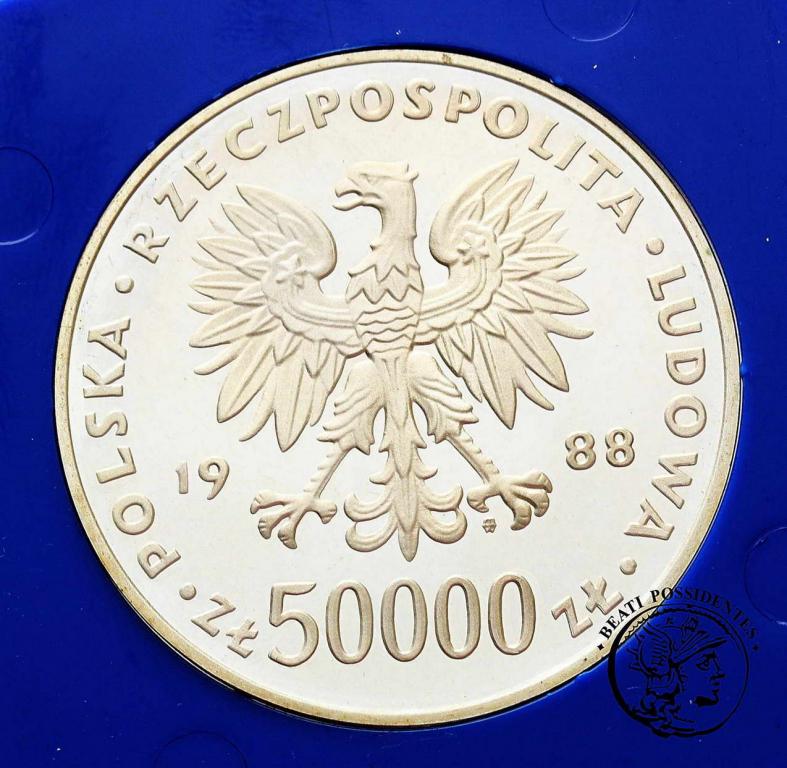 Polska PRL 50 000 zł 1988 Piłsudski st. L-
