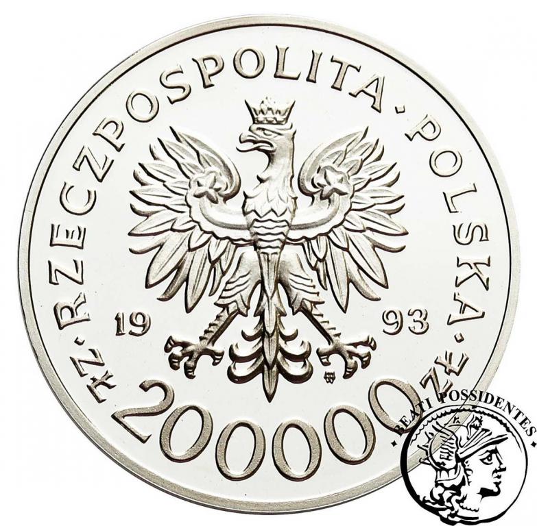 Polska III RP 200 000 złotych 1993 Szczecin st. L