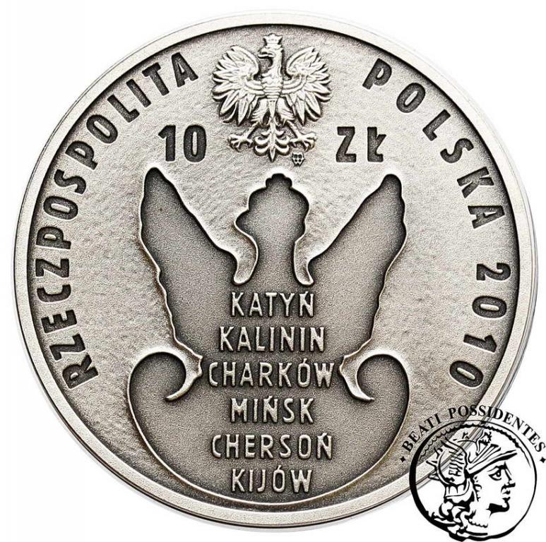 Polska III RP 10 złotych 2010 70 lat Katyń st.1