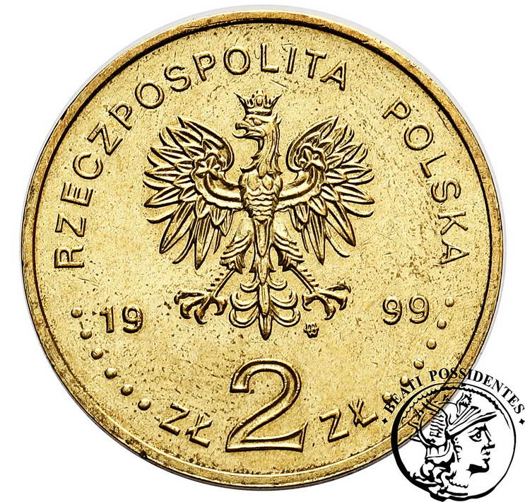 Polska III RP 2 złote 1999 Wilk st. 1-