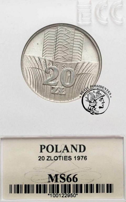 PRL 20 złotych wieżowiec i kłosy 1976 GCN MS 66
