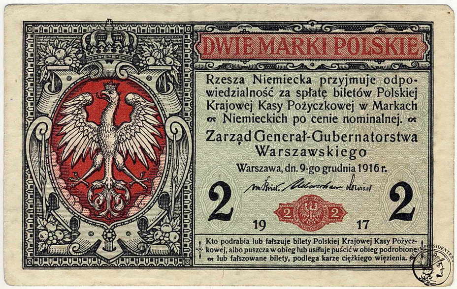 Polska 2 Marki Polskie 1917 seria B st. 3