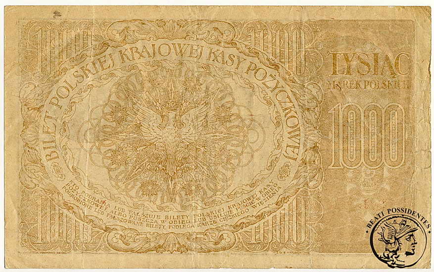Polska 1000 marek 1919 seria L st. 3-