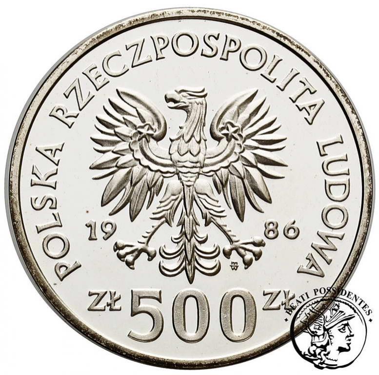 Polska PRL 500 złotych 1986 Łokietek pop. stL/L-