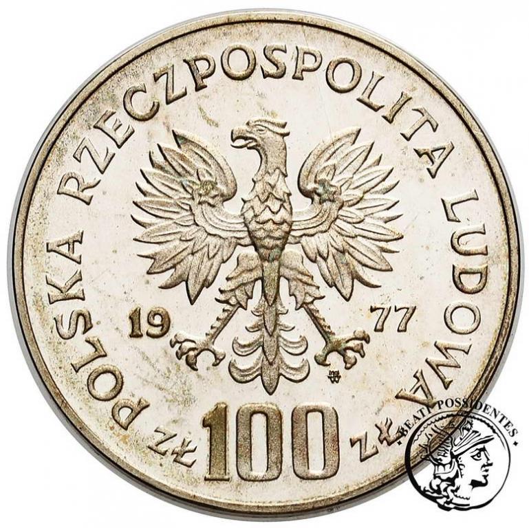 PRÓBA SREBRO 100 złotych 1977 Ryba st.L-