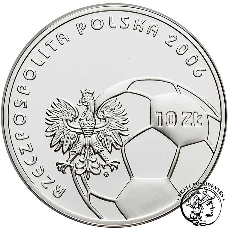 Polska III RP 10 złotych 2006 piłka nożna st.L