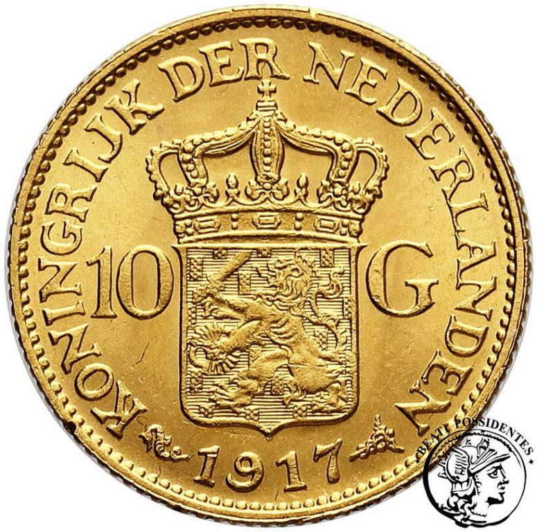 Holandia 10 Guldenów 1917 st. 1