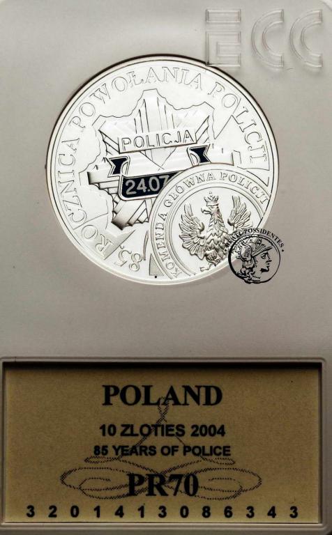 Polska III RP 10 zł 2004 Policja GCN PR 70
